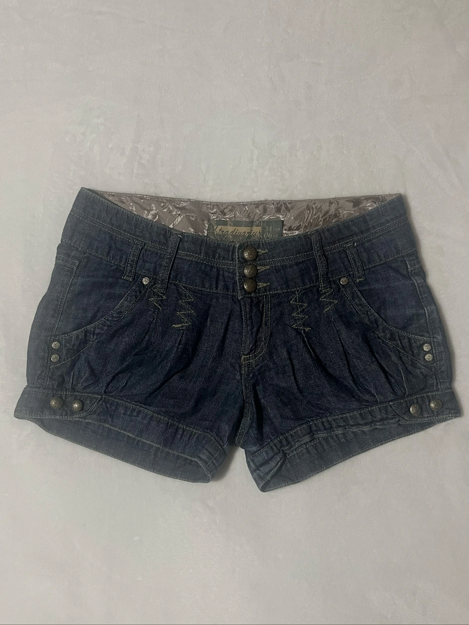 Short Vaquero Stradivarius Vintage Tiro Bajo Talla 34 Y2K